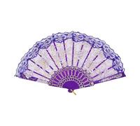 Streysisl Abanicos de mano plegables, abanico de encaje rosa plegable floral de mano, abanico plegable chino de mano para eventos culturales, bodas, decoración del hogar