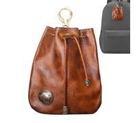 Streysisl Bolso de Mano de Piel de para Mujer | Funda para Llaves de Coche | Monedero con cordón, Cartera de Piel auténtica, Almacenamiento de Dinero, Organizador de, Café Negro., Se référer au