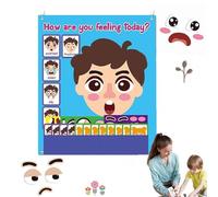 Streysisl Juegos de, Juguete para crear - Pegatinas de Fieltro Divertidas para el aprendizaje Social y Emocional,Juguete de Cambio de Expresión para el Hogar, Escuela, Parque, Coche y