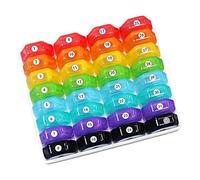 Streysisl Organizador mensual de píldoras, pastilleros portátiles, caja organizadora de medicamentos, pastillero de 31 días, organizador de pastillas de viaje con 32 compartimentos diarios para aceite