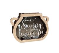 Streysisl Tarro de ahorro de dinero, hucha para ahorros, marco de madera decorativo, caja de dinero para monedas, bonita caja de ahorros para adultos y niños, decoración retro de mesa para el hogar