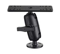 Strg Soporte para buscador de peces, soporte de buscador de profundidad electrónico marino de aluminio para kayak, bola de 1.5 pulgadas, soporte universal para buscador de peces compatible con Garmin