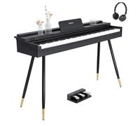STRICH Piano digital de 88 teclas, teclado con peso de acción martillo, cubierta de escritorio de tamaño completo, teclado de piano eléctrico con soporte, altavoces de 25 pulgadas de ancho x 2