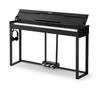 STRICH Piano digital de 88 teclas, teclado totalmente pesado con acción martillo, teclado de piano eléctrico diseñado con cubierta con soporte para muebles, auriculares, tres pedales, negro clásico