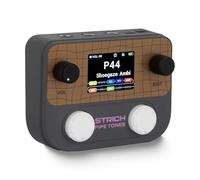 STRICH Pipe Tones Pocket Multi-Effects Processor para guitarra y bajo con 10 módulos de efectos 125 efectos Looper 40s 100 patrones de batería Interfaz de audio USB Control inalámbrico (Gris oscuro)