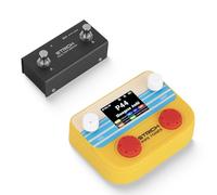 STRICH Pipe Tones Pocket Multi-Effects Processor para guitarra y bajo con pedal 10 módulos 125 efectos Looper 40s 100 ritmos batería Interfaz audio USB Control inalámbrico (Naranja)