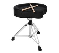 STRICH Saddle Drum Throne Seat SDB-30 - Taburete giratorio y acolchado ajustable para guitarra, silla de tambor ampliada estilo motocicleta resistente