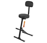 STRICH SGT-30B - Taburete de guitarra con respaldo, asiento ajustable en altura con colgador para guitarras acústicas, eléctricas y bajos, trono de batería para adultos, baterista y guitarrista