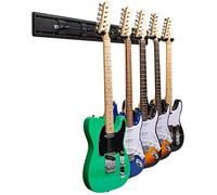 STRICH SMH-05A - Perchas de montaje en pared para múltiples guitarras, 48.5 pulgadas de ancho con capacidad para 5 guitarras, soporte de aluminio fuerte para guitarras, soporte para bajo, juego de