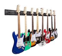 STRICH SMH-08A - Perchas de montaje en pared para múltiples guitarras, 80.5 pulgadas de ancho con capacidad para 8 guitarras, soporte de aluminio fuerte para guitarras, soporte para bajo, juego de