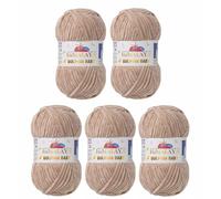 Strickfein Himalaya Dolphin Baby - Ovillo de lana para tejer (6), 100 g, 120 m, aguja 6,5 mm, 5 x 100 g (marrón claro)