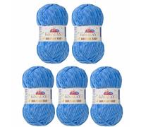 Strickfein Himalaya 80327 Dolphin Baby - Ovillo de lana para tejer (6), 100 g, 120 m, aguja de 6,5 mm, 5 x 100 g, color azul marino