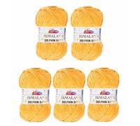Strickfein Himalaya 80368 Dolphin Baby - Ovillo de lana para tejer (6), 100 g, 120 m, aguja de 6,5 mm, 5 x 100 g, amarillo sol
