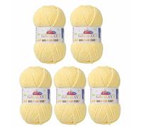 Strickfein Himalaya 80302 Dolphin Baby - Ovillo de lana para tejer (6), 100 g, 120 m, aguja de 6,5 mm, 5 x 100 g, amarillo claro