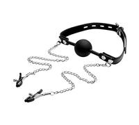 Strict Silicone Ball Gag With Nipple Clamps 100 g