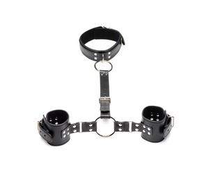 Strict Strict - Juego de sujeción de cuello con puños - Negro