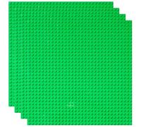 Strictly Briks - 4 Bases clásicas para Construir - para Hacer Torres, mesas y Mucho más - 100% Compatible con Todas Las Grandes Marcas - 25,4 x 25,4 cm - Verde