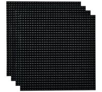 Strictly Briks - 4 Bases clásicas para Construir - para Hacer Torres, mesas y Mucho más - 100% Compatible con Todas Las Grandes Marcas - 25,4 x 25,4 cm - Negro