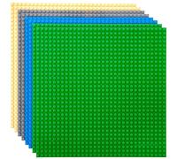 Strictly Briks - 8 Bases clásicas para Construir - para Hacer Torres, mesas y Mucho más - 100% Compatible con Todas Las Grandes Marcas - 4 Colores: Azul, Gris, Verde y Arena - 25,4 x 25,4 cm
