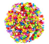 Strictly Briks - Classic Bricks - Set de Ladrillos para Construir - 9 tamaños y Formas Diferentes de Ajuste 100% compatibles con Las Grandes Marcas - Colores Transparentes - 672 Piezas