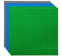 Strictly Briks Pack de 6 Bases para Construir - Compatible con Todas Las Grandes Marcas - 25,4 x 25,4 cm - Verde, Azul y Gris