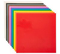 Strictly Briks Placa Base clásica, Ladrillos de construcción, Bases de Mesa, tapetes y más, 100% Compatible con Todas Las Marcas Principales, Colores del Arco Iris, Paquete de 12, 10 x 10 Pulgadas