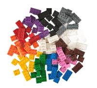 Strictly Briks - Set n.° 2 de Ladrillos Big Briks para Construir - 108 Piezas - Compatible con Todas Las Grandes Marcas - Tacos Grandes - Azul, Verde, Rojo, Amarillo, Negro, marrón y más