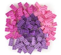 Strictly Briks - Set n.° 2 de Ladrillos Big Briks para Construir - 108 Piezas - Compatible con Todas Las Grandes Marcas - Tacos Grandes - Rosa, Lila, Lavanda, Magenta
