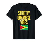 Strictly Guyanese Vibes Guyana Flag Carnival Camiseta gráfica económica, Hombre, Negro, M