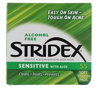 Stridex Almohadillas para el Acné Daily Care con Aloe para Pieles Sensibles, 55 Unidades