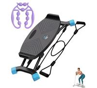 Stridon Balance Board, All-Motion Noiseless Stridon Motion Exerciser with Elastic Bands and Ring Clamp Leg Massager, LCD Monitor, 300 LBS Loading(White) (Black)