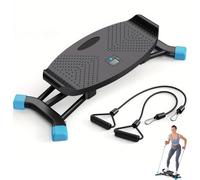 Stridon Balance Board, with Resistance Bands, Portable Ski Balancing Machine Featuring LCD Monitor, 441 lbs Capacity Waist twister Balance Trainer for Full Body Workout (black)