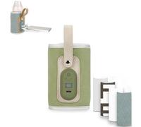 Strifee Baby Bottle Warmer,Strifee Baby Bottle Warmer Travel Portable, Rechargeable 7 Different Temperature Adjustable Portable Bottle Warmer to Go With Led Display (light green)