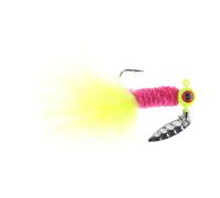Strike King (MRCSHSI116-242) Mr. Crappie Maribou - Señuelo de pesca giratorio para salchichas, color 242 - HotChicken.com, 1/16 onzas, hoja de sauce martillada de 3/4 pulgadas, 2 ganchos de níquel