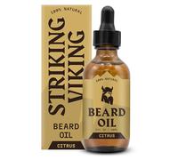 Striking Viking Aceite de barba para hombres - Fórmula orgánica natural con aceites de árbol de té, argán y jojoba para hombres (2 Fl Oz (Pack of 1), Cítrico)