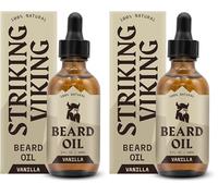 Striking Viking Aceite de barba para hombres - Fórmula orgánica natural con aceites de árbol de té, argán y jojoba para hombres (2 Fl Oz (Pack of 1), Vainilla) (Paquete de 2)