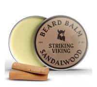 Striking Viking Bálsamo para barba para hombre - Aroma a sándalo, 56 g - Acondicionador sin aclarado y bálsamo moldeador para barba - Elaborado con aceites de argán y jojoba de origen natural
