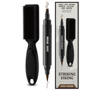 Striking Viking Beard Pencil Filler, color marrón oscuro, resistente al agua, realista y duradero, juego de lápices para barba con 1 pluma y cepillo, mejora el vello facial