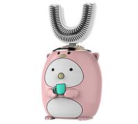 strimusimak Cepillo de dientes automático | Cepillo de dientes eléctrico ultrasónico | Cepillo de dientes eléctrico para niños 360 ° Full Clean en forma de U de silicona de dibujos animados, adecuado para niños de 2 a 7 años
