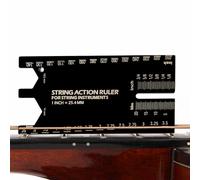 String Action Gauge, Fret Leveling Guide, String Height Ruler, Fretboard Maintenance Tool 3.15x1.57 inches for Players, Luthiers, Bass Enthusiasts, Guitar Setup