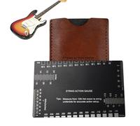 String Action Gauge - Precision Guitar Measuring Tool with Metric Imperial Scales, Ensures Accurate String Height for Setup Adjustment, Guitar Neck Nut Tremolo Fret Work, Stainless Steel Design