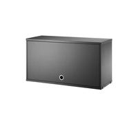 String Armario con puerta abatible String Fresno teñido de negro. 78x30 cm