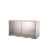 String Cabinet vitrina con puertas correderas de cristal String 78 cm Beige