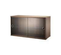 String Cabinet vitrina con puertas correderas de cristal String 78 cm Nogal