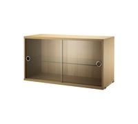 String Cabinet vitrina con puertas correderas de cristal String 78 cm Roble