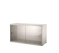 String Cabinet vitrina con puertas correderas de cristal String Beige. 78x30 cm