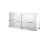 String Cabinet vitrina con puertas correderas de cristal String Blanco. 78x30 cm