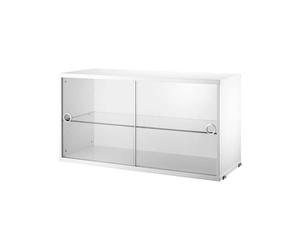 String Cabinet vitrina con puertas correderas de cristal String Blanco. 78x30 cm