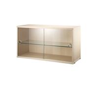 String Cabinet vitrina con puertas correderas de cristal String Fresno. 78x30 cm