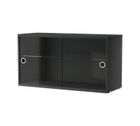 String Cabinet vitrina con puertas correderas de cristal String Gris oscuro